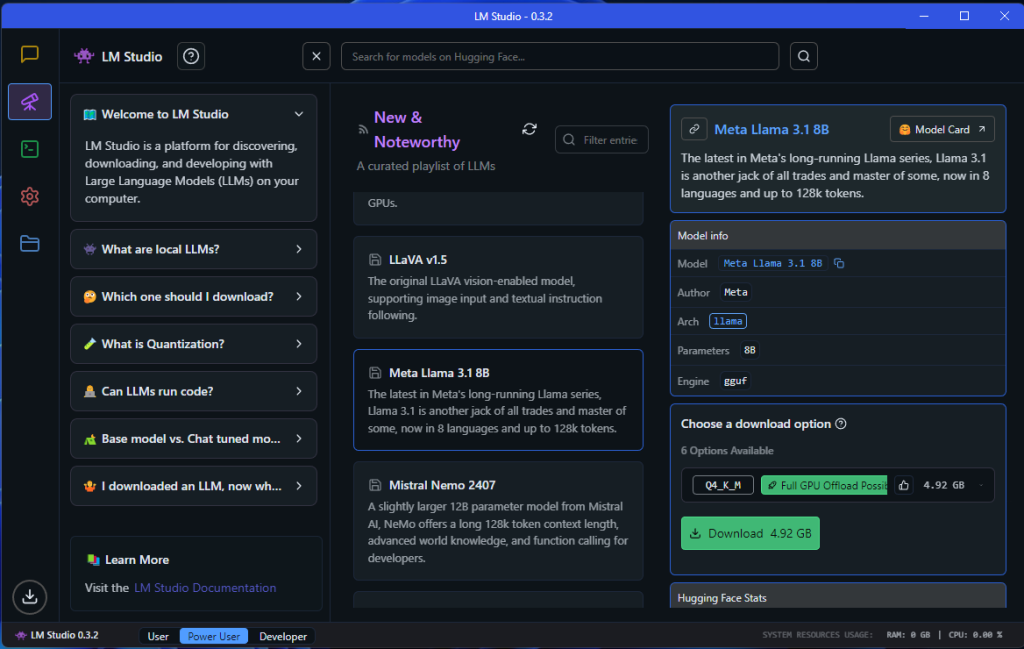 LM Studio running a local LLM to generate a proposal draft